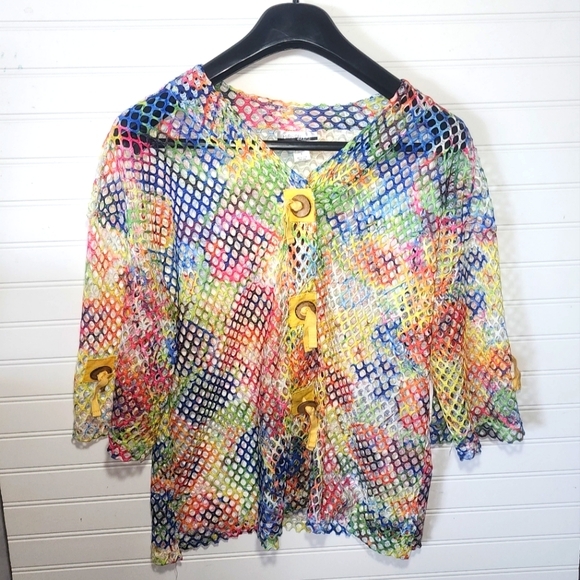 Vintage Mirror Image Cut Out Cardigan S - Picture 2 of 5